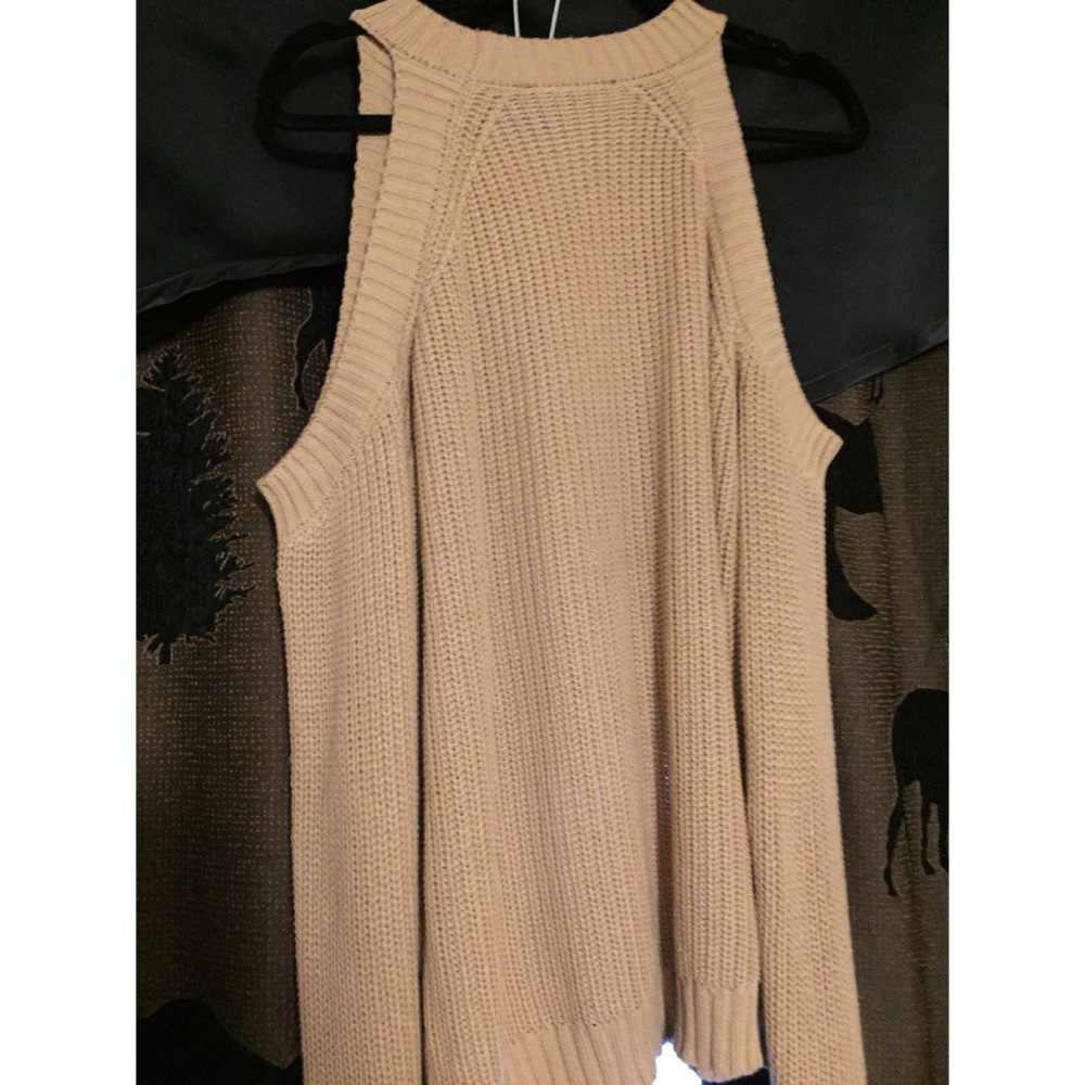 Forever 21 off the shoulder tan long sleeve top